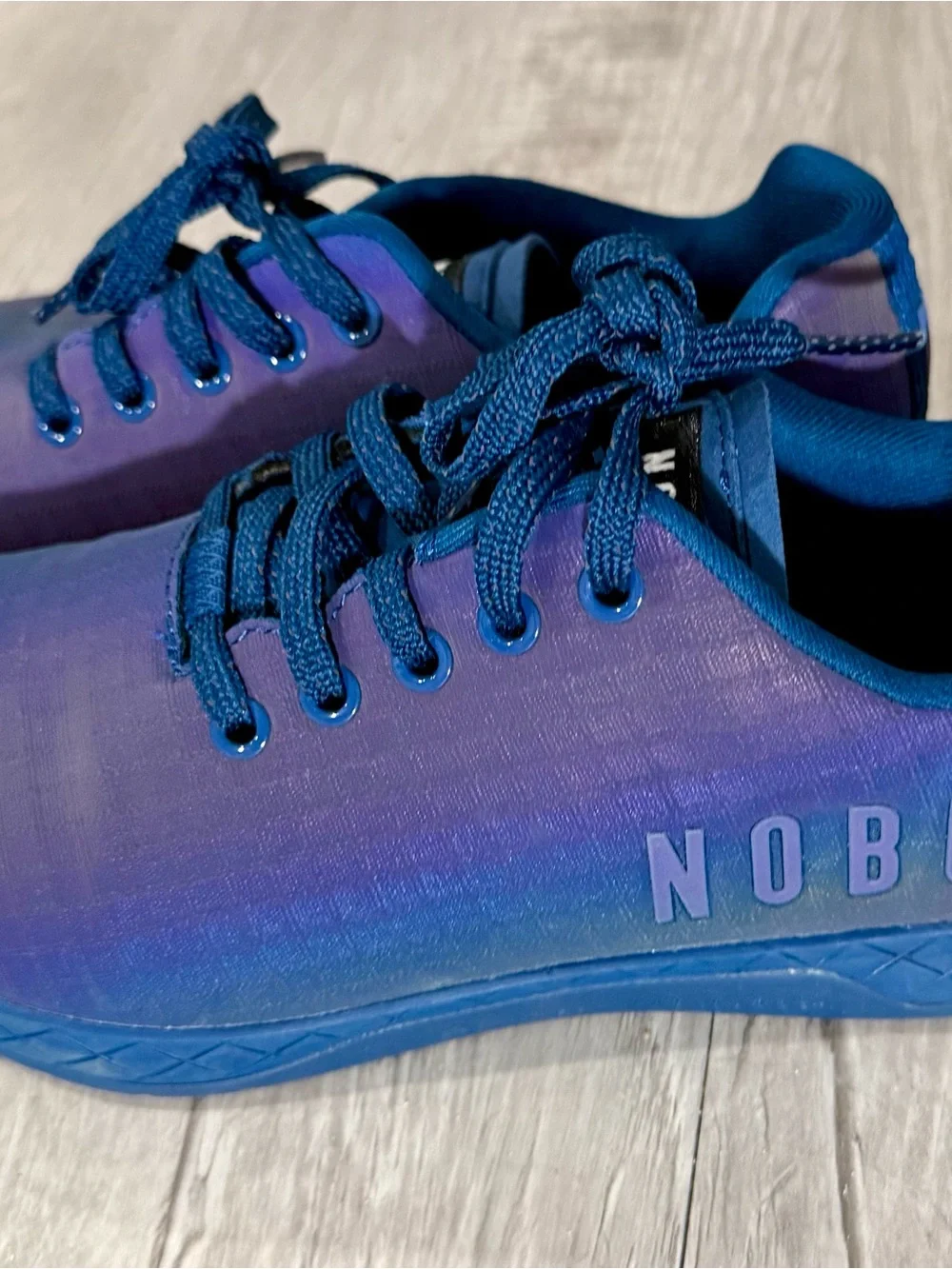 NOBULL Blue to Purple Iridescent Gradient Athletic Sneakers